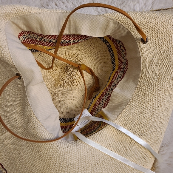 Scala Collezione Floppy Japanese Straw Hat with Leather Chin Strap - Picture 6 of 9